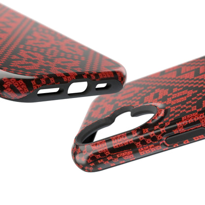 Red and Black Tatreez Design - Iphone Magnetic Tough Case