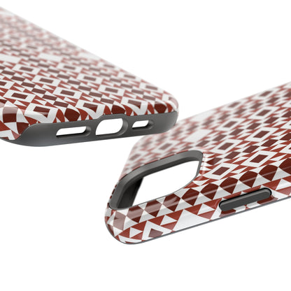 Red and White geometric Design Iphone Magnetic Tough Case