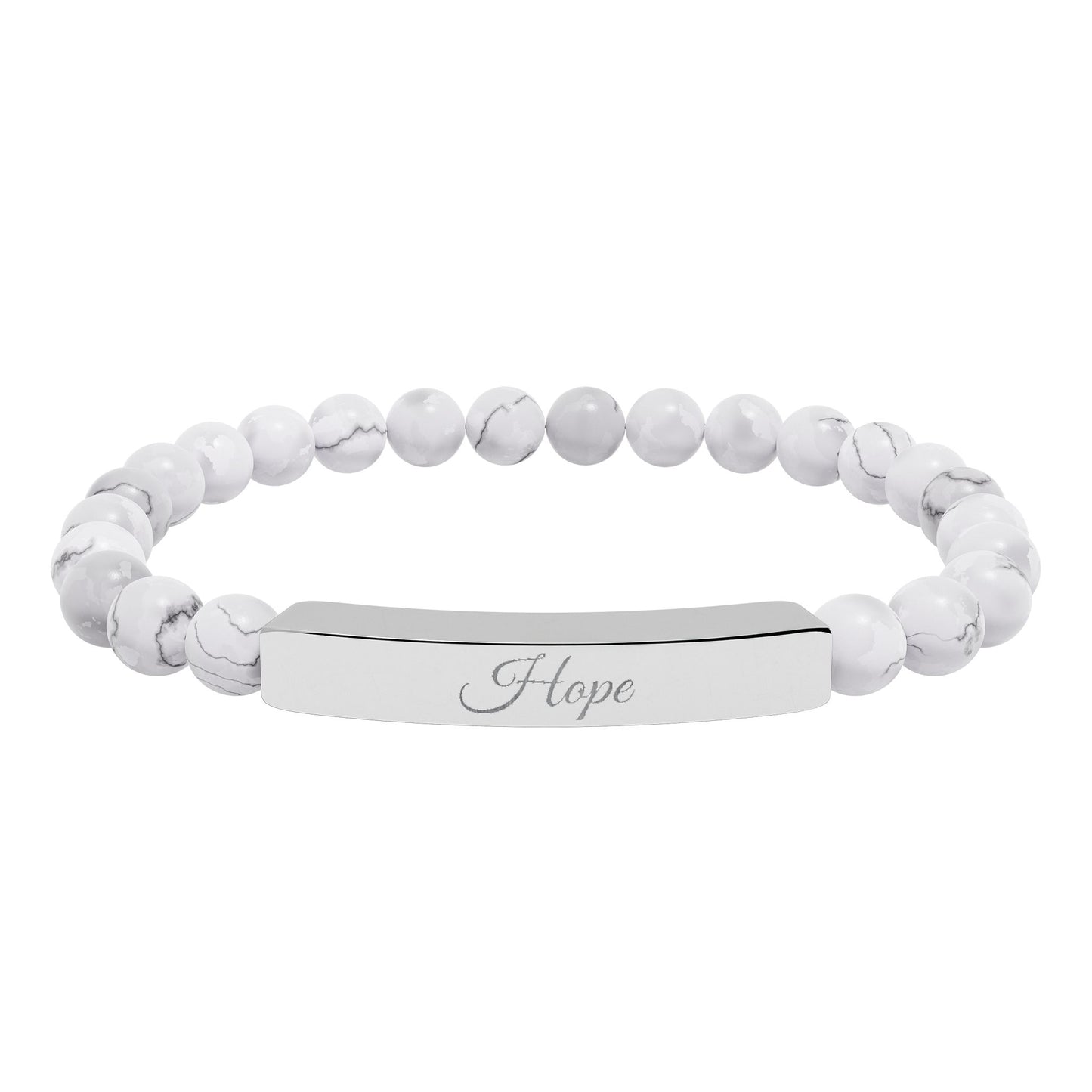 “Hope” Engraved Natural Stone Bracelet - Meaningful Gift for Mindfulness and Style