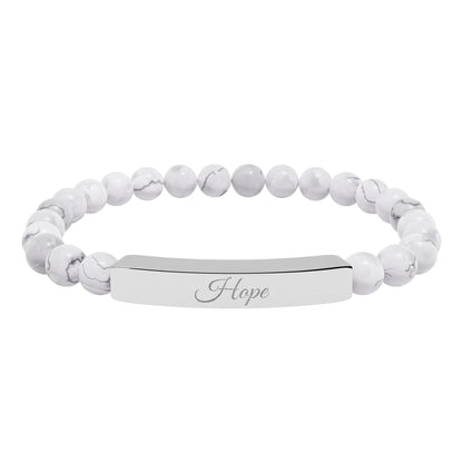 “Hope” Engraved Natural Stone Bracelet - Meaningful Gift for Mindfulness and Style