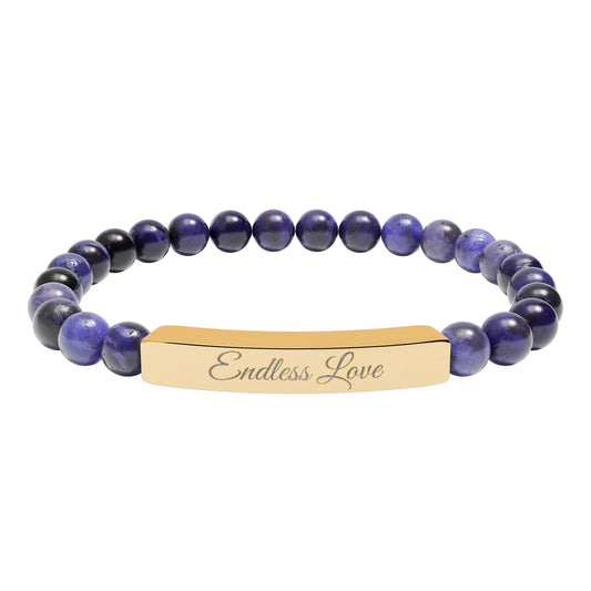 “Endless Love 💕 ” Engraved Natural Stone Bracelet - Meaningful Gift for Mindfulness and Style