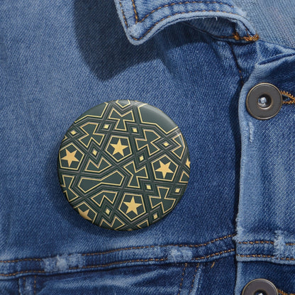 Masjid Al Haram Patterned Pin Buttons - Stylish, Unique Badges for Every Occasion
