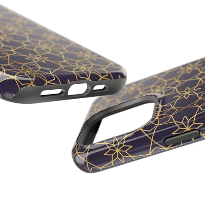 Gold and Purple Geometric Design Iphone Magnetic Tough Case