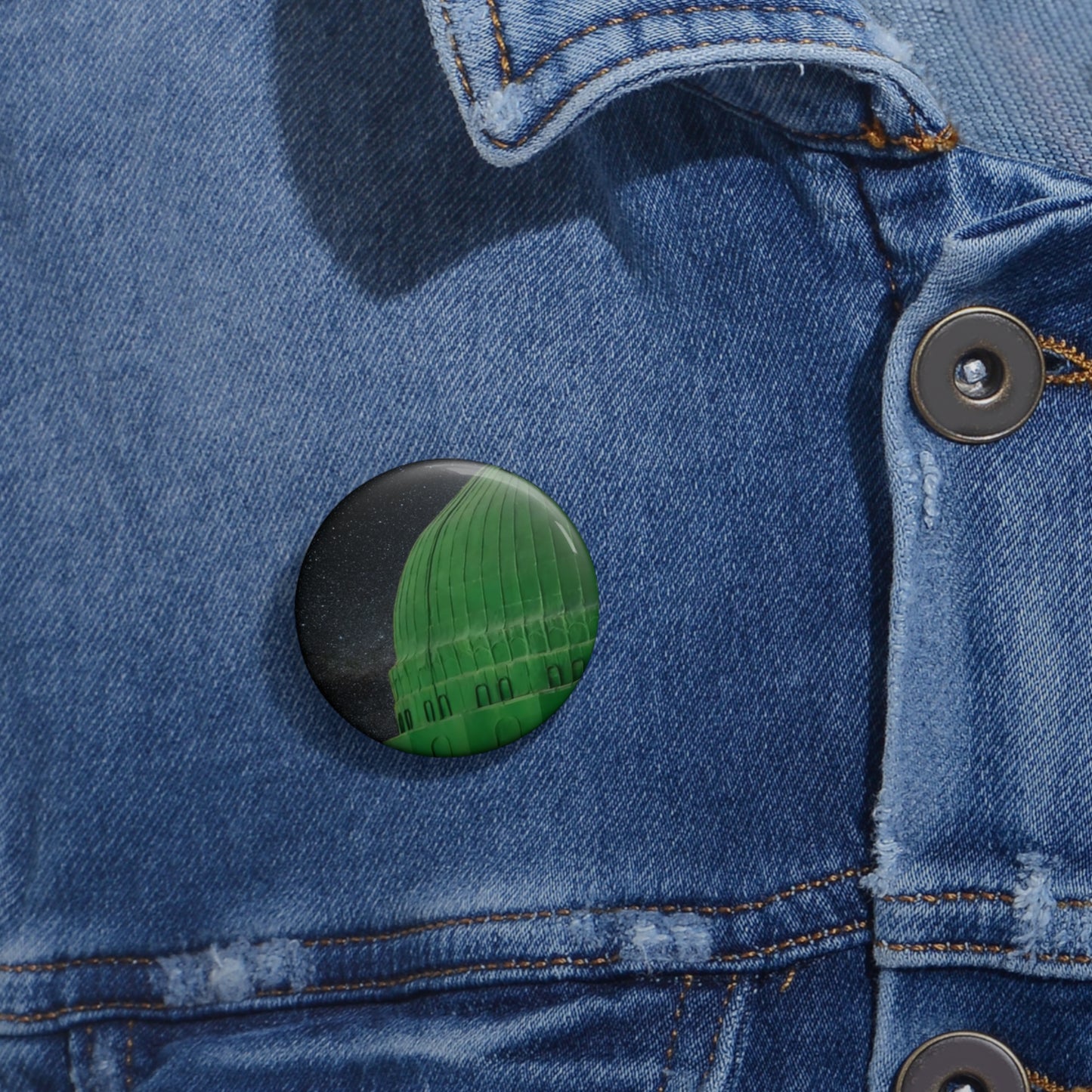Green Dome Pin Buttons - Stylish, Unique Badges for Holidays