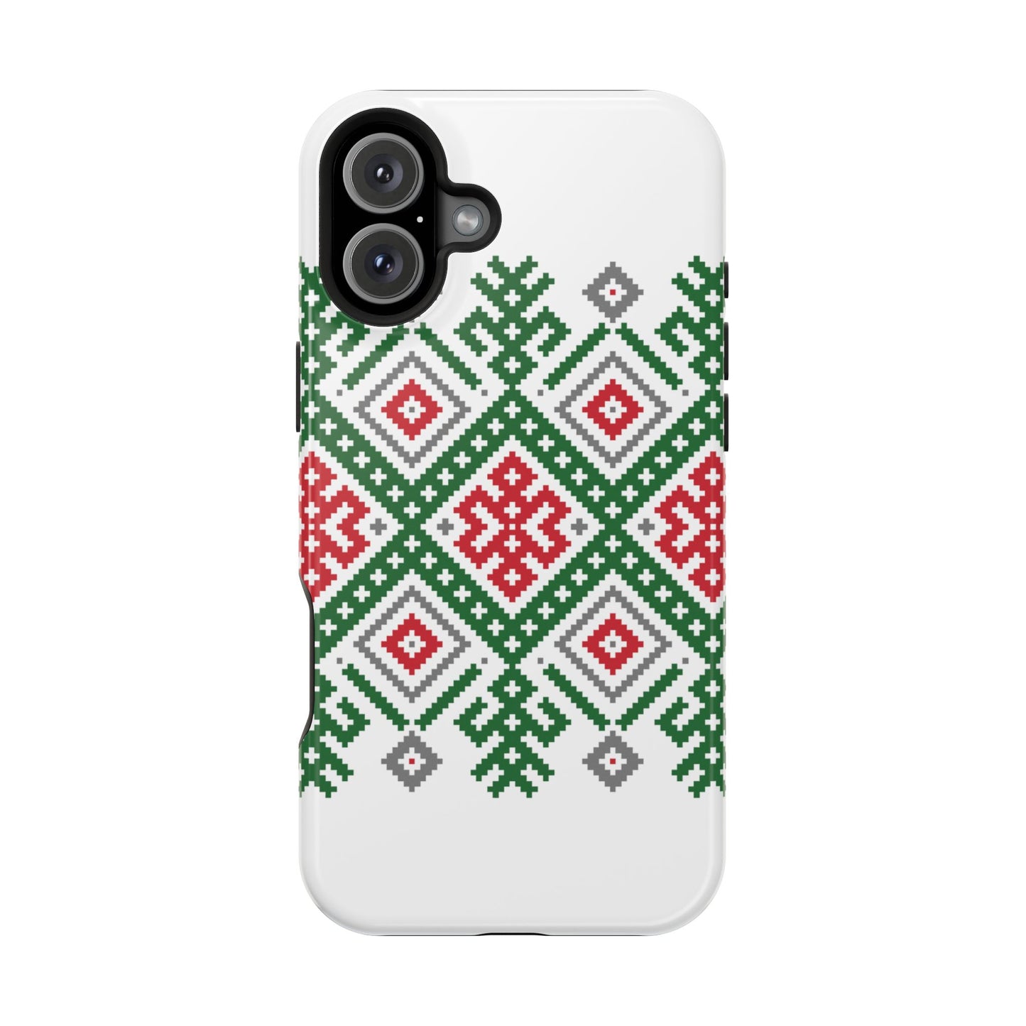 Red white Green and Black  Geometric Design Iphone Magnetic Tough Case