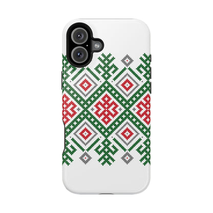 Red white Green and Black  Geometric Design Iphone Magnetic Tough Case