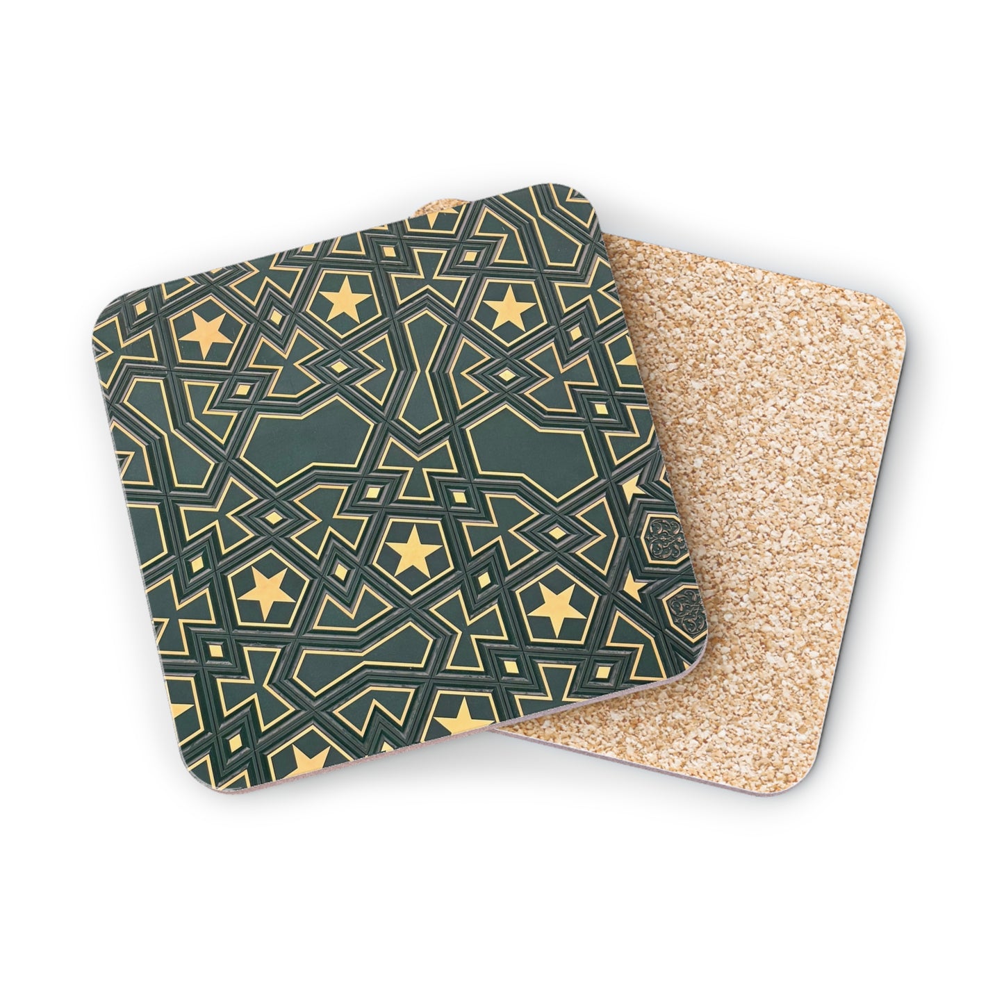 Masjid Al Haram Geometric Star Coasters - Elegant Design for Home Decor
