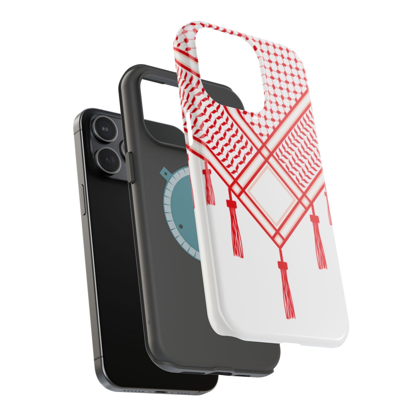 Red and White Shmagh Design Iphone Magnetic Tough Case