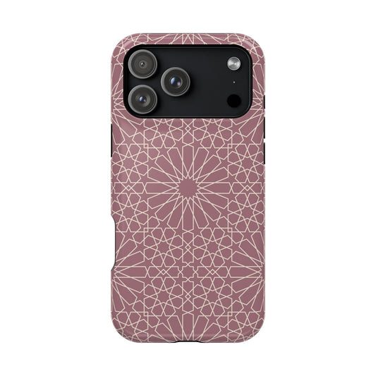 Pink Flower 🌸 Geometric Design Iphone Magnetic Tough Case