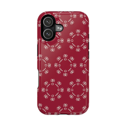 Palm Trees and coffee cups Geometric circle  Design - Iphone Magnetic Tough Case