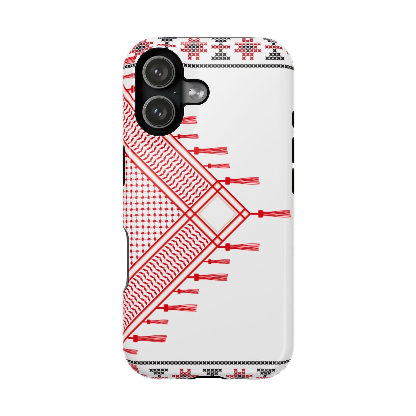 Red and White Hattah Design Iphone Magnetic Tough Case