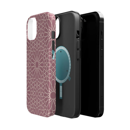 Pink Flower 🌸 Geometric Design Iphone Magnetic Tough Case