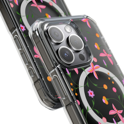 Pink Floral Garden  MagSafe Clear Phone Case
