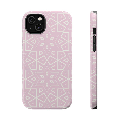 Pink and White Geometric Design Iphone Magnetic Tough Case