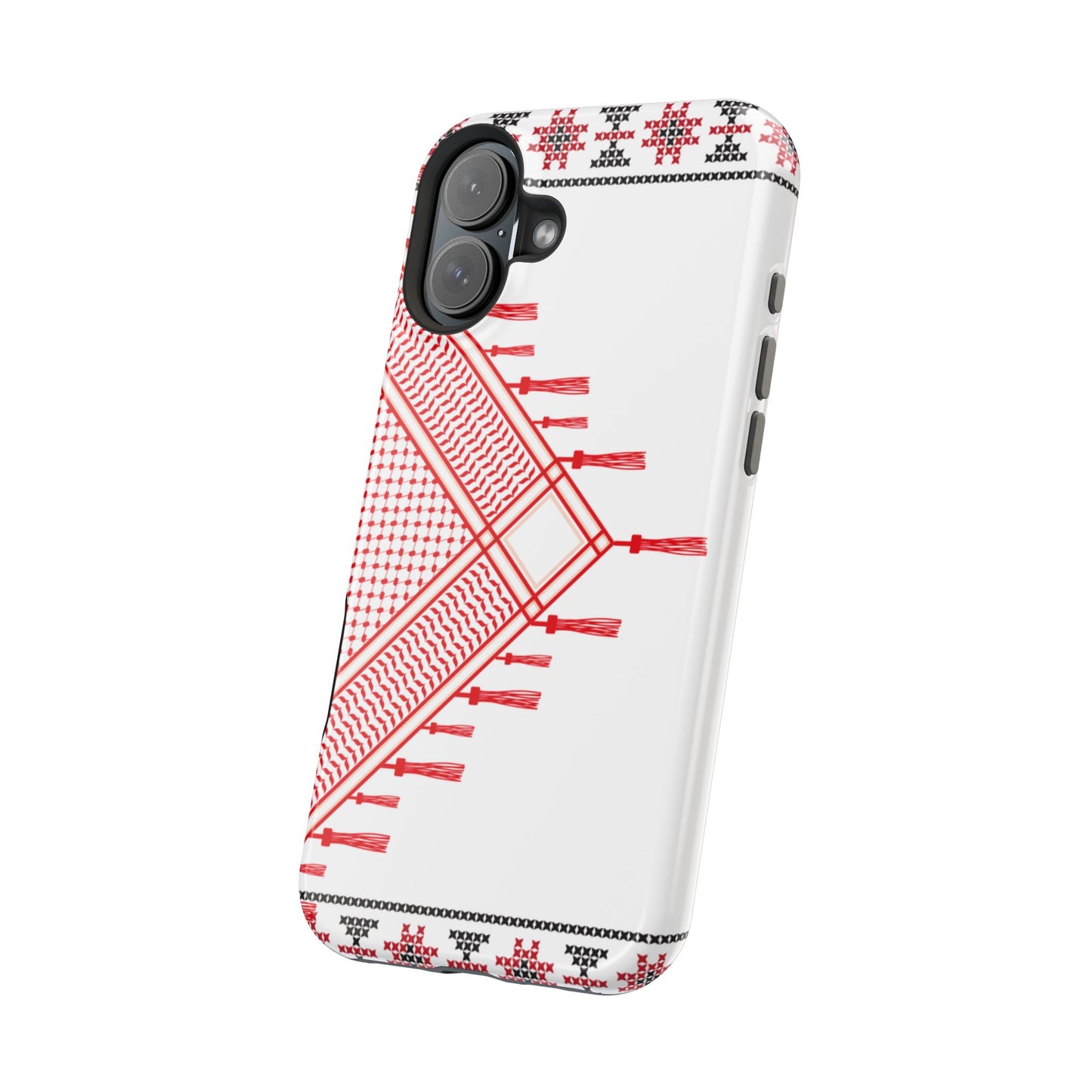 Red and White Hattah Design Iphone Magnetic Tough Case