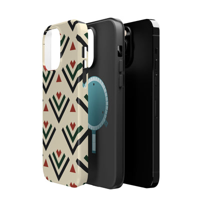 Red Black Green Geometric Design Iphone Magnetic Tough Case