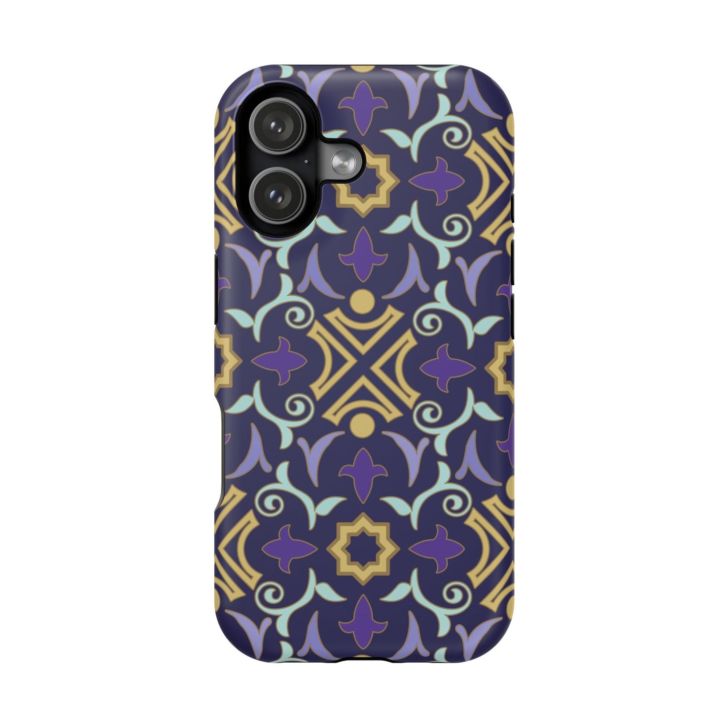 Geometric Purple and Gold Design Iphone Magnetic Tough Case