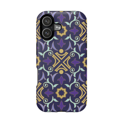 Geometric Purple and Gold Design Iphone Magnetic Tough Case