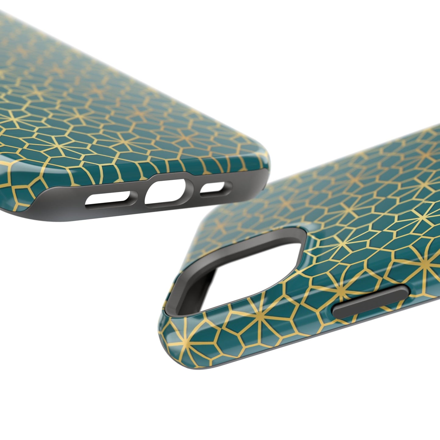 Gold and Green Flower Design - Iphone Magnetic Tough Case