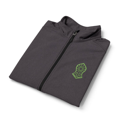 Men's Soft Shell Vest — Neon Green Sandala Logo Embroidered