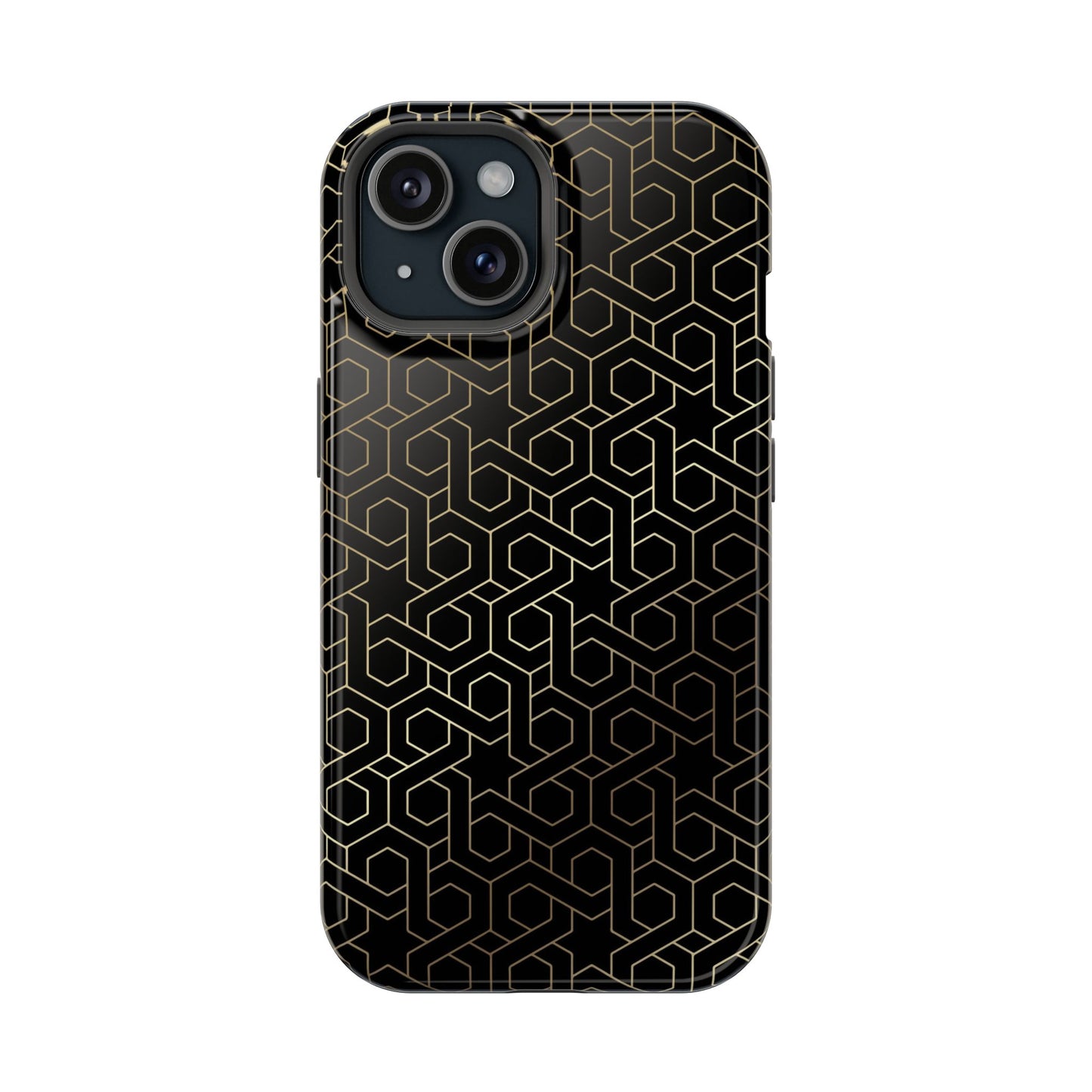 Black and Gold ⭐️ Geometric Design Iphone Magnetic Tough Case