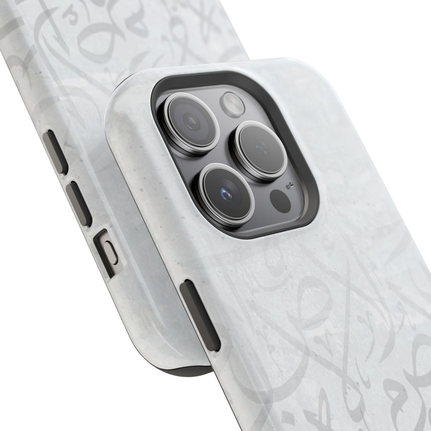 Arabic White and Grey Calligraphy Faded  Design - Iphone Magnetic Tough Case