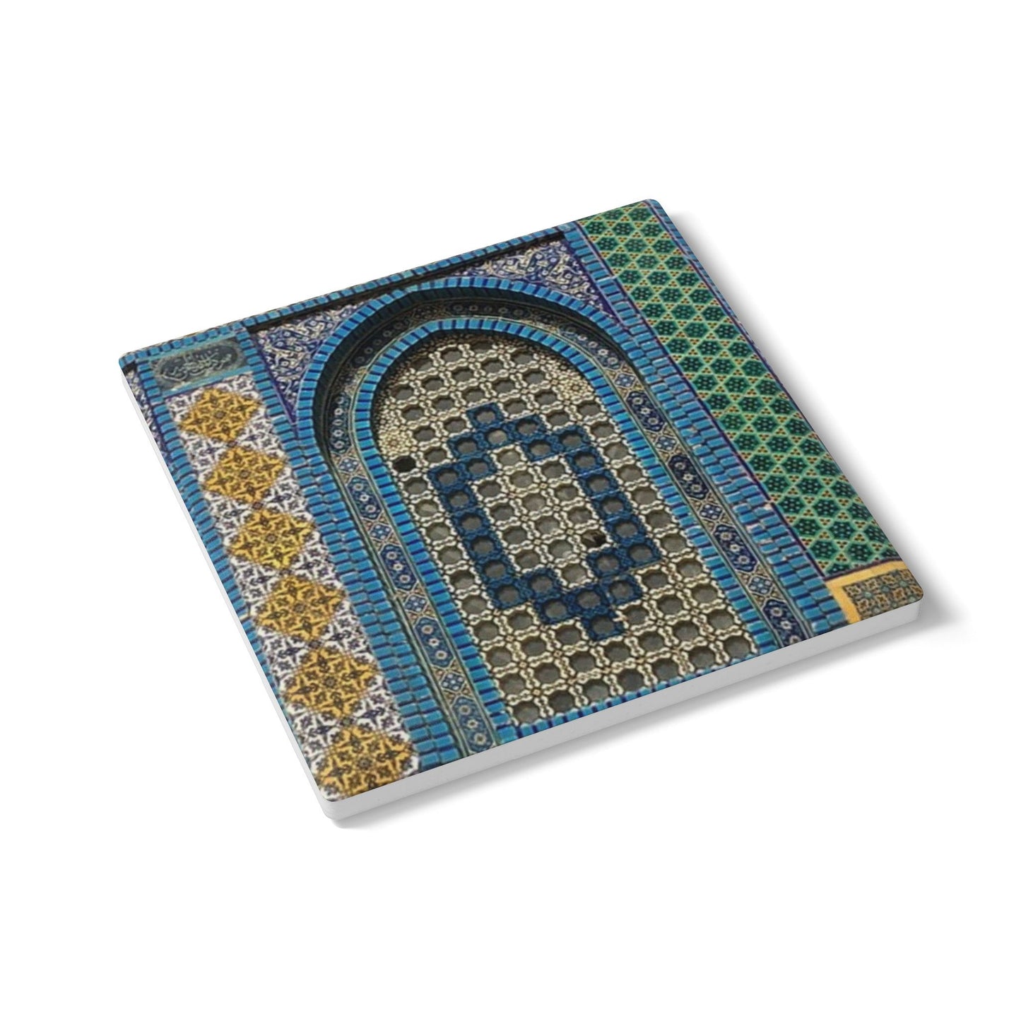 Masjid Al-Aqsa Pattern Ceramic Coaster, Stylish Drinkware, Home Decor, Gift for Housewarming, Coffee Table Accessory