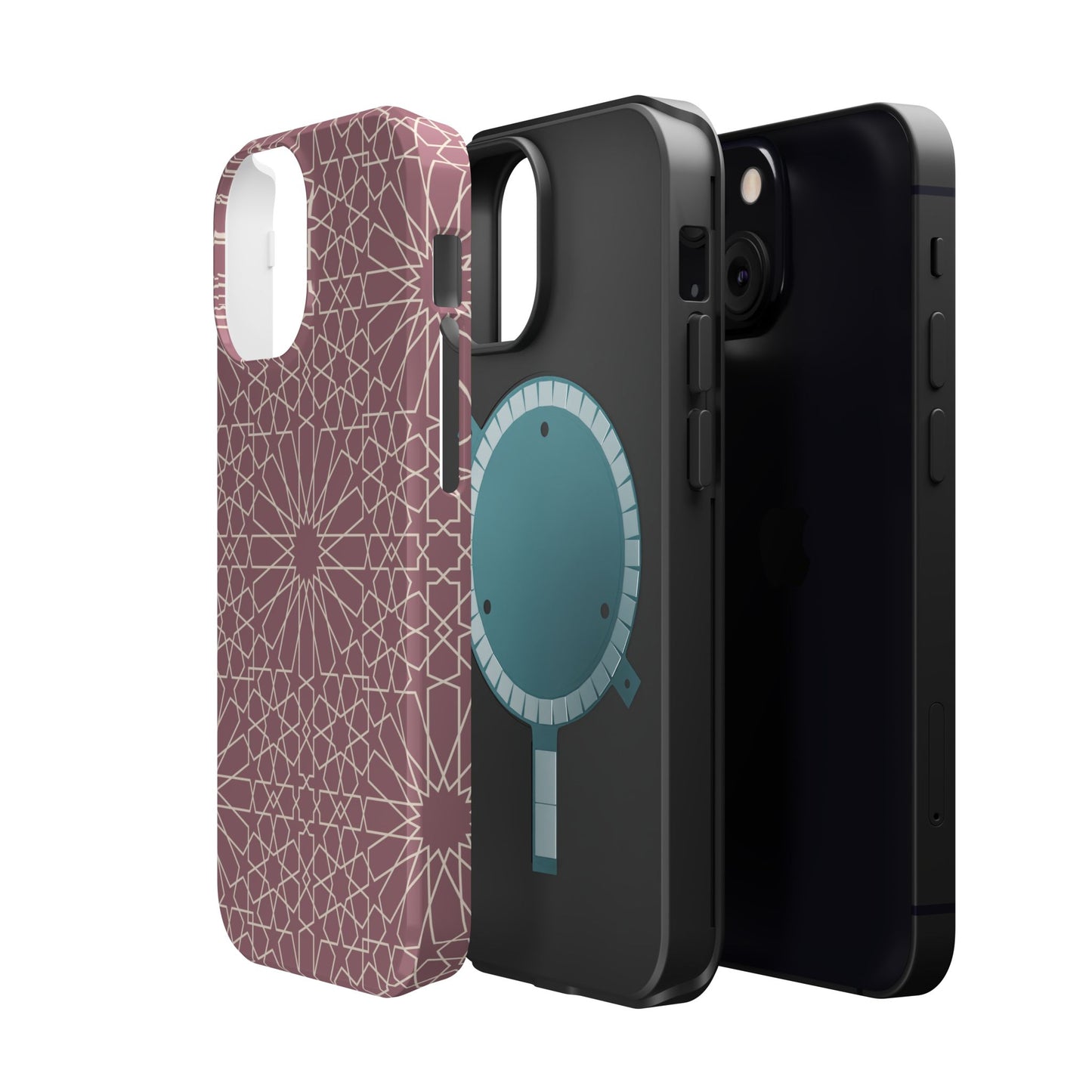 Pink Flower 🌸 Geometric Design Iphone Magnetic Tough Case