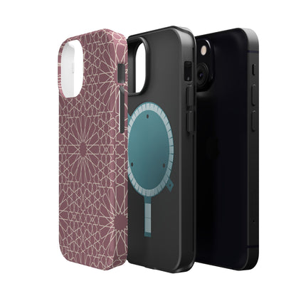 Pink Flower 🌸 Geometric Design Iphone Magnetic Tough Case