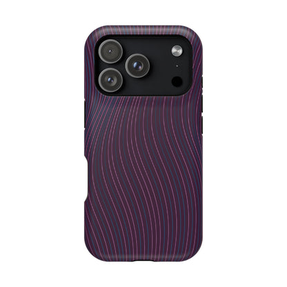 Purple Line Pattern  Design - Iphone Magnetic Tough Case