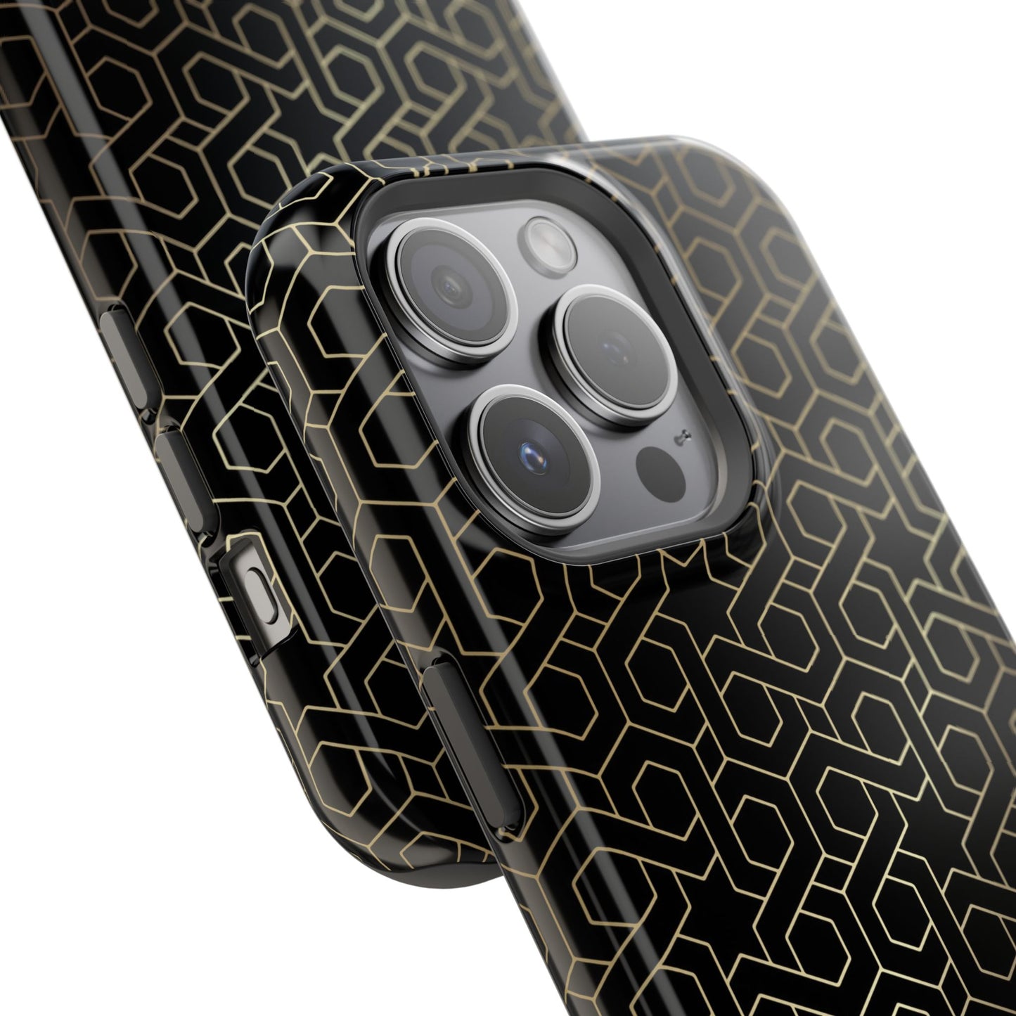 Black and Gold ⭐️ Geometric Design Iphone Magnetic Tough Case