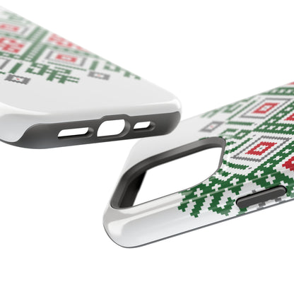 Red white Green and Black  Geometric Design Iphone Magnetic Tough Case