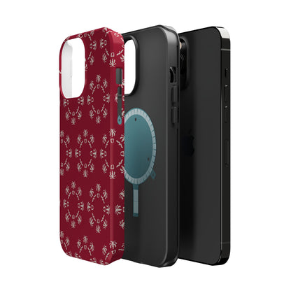 Palm Trees and coffee cups Geometric circle  Design - Iphone Magnetic Tough Case