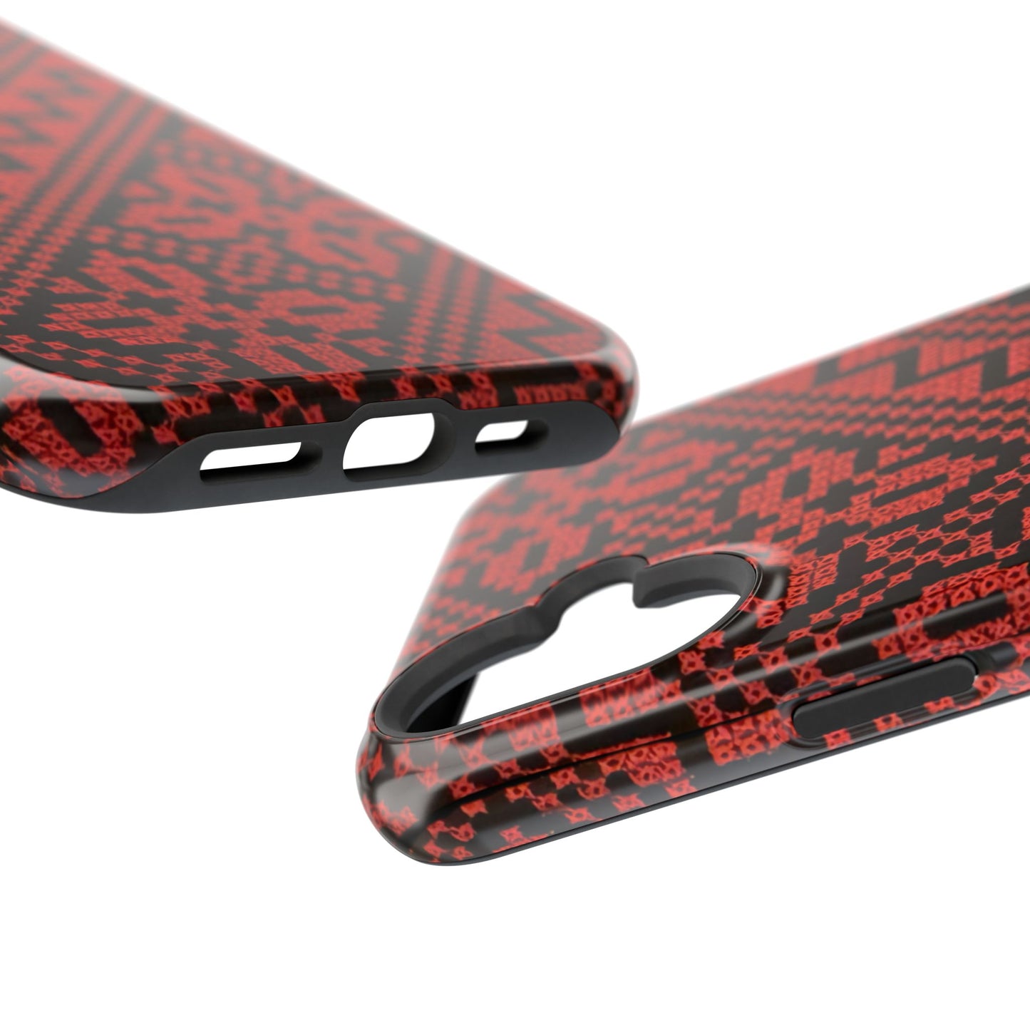 Red and Black Tatreez Design - Iphone Magnetic Tough Case