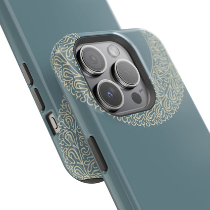 Beige geometric circle  Design - Iphone Magnetic Tough Case