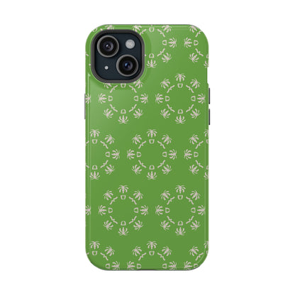Palm Trees and coffee cups Geometric circle  Design - Iphone Magnetic Tough Case