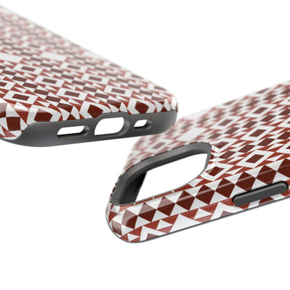 Red and White geometric Design Iphone Magnetic Tough Case