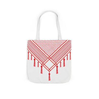 Red and White Shmagh Design Tote Bag