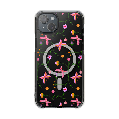 Pink Floral Garden  MagSafe Clear Phone Case