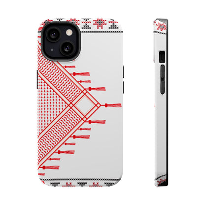 Red and White Hattah Design Iphone Magnetic Tough Case