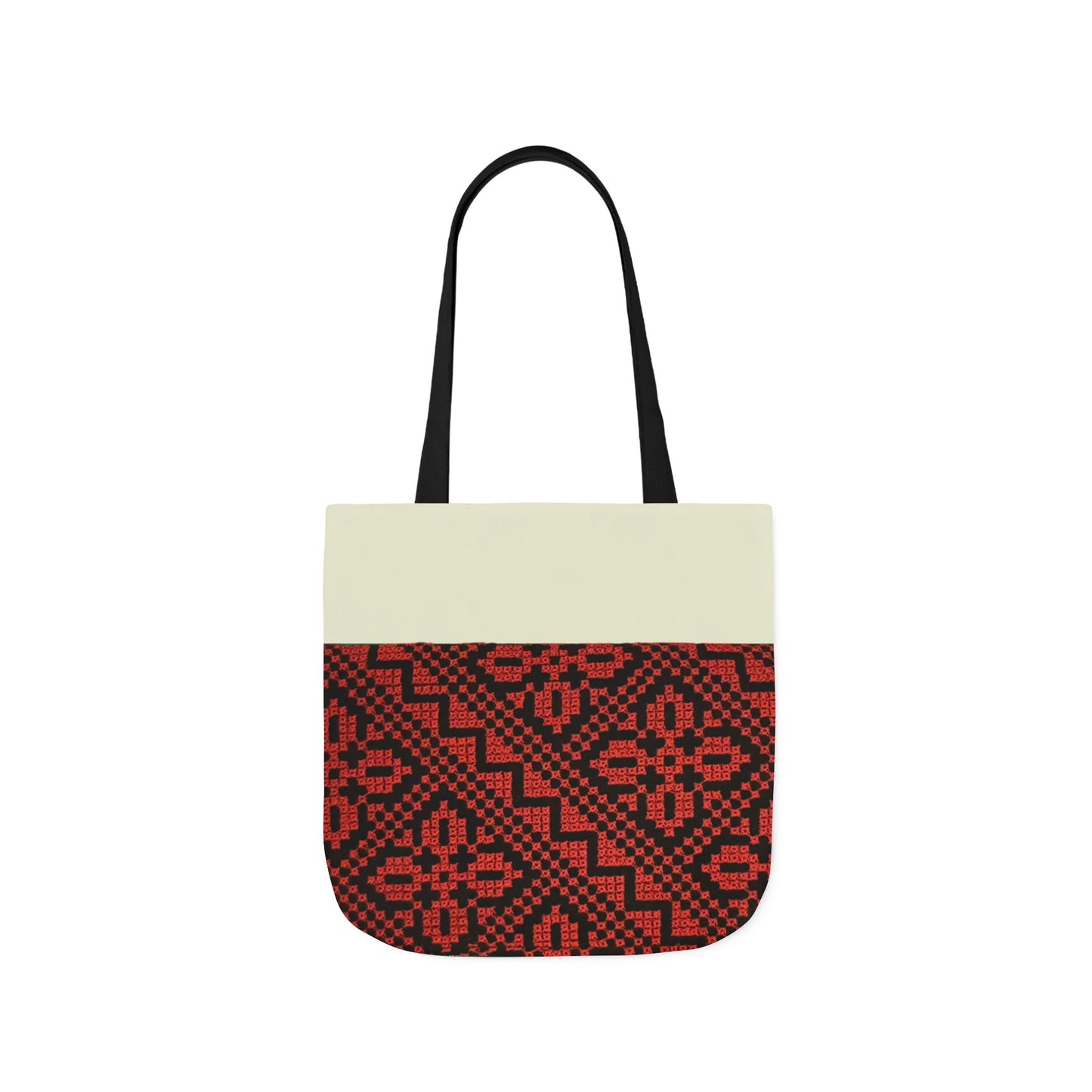 Red and Black Tatreez Designs Tote Bag