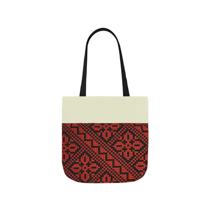 Red and Black Tatreez Designs Tote Bag