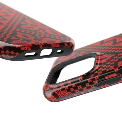 Red and Black Tatreez Design - Iphone Magnetic Tough Case