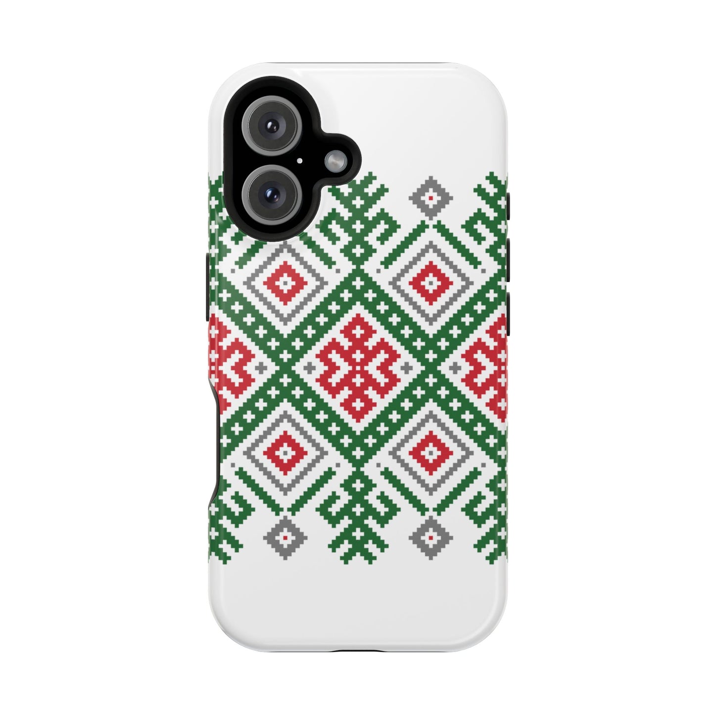 Red white Green and Black  Geometric Design Iphone Magnetic Tough Case