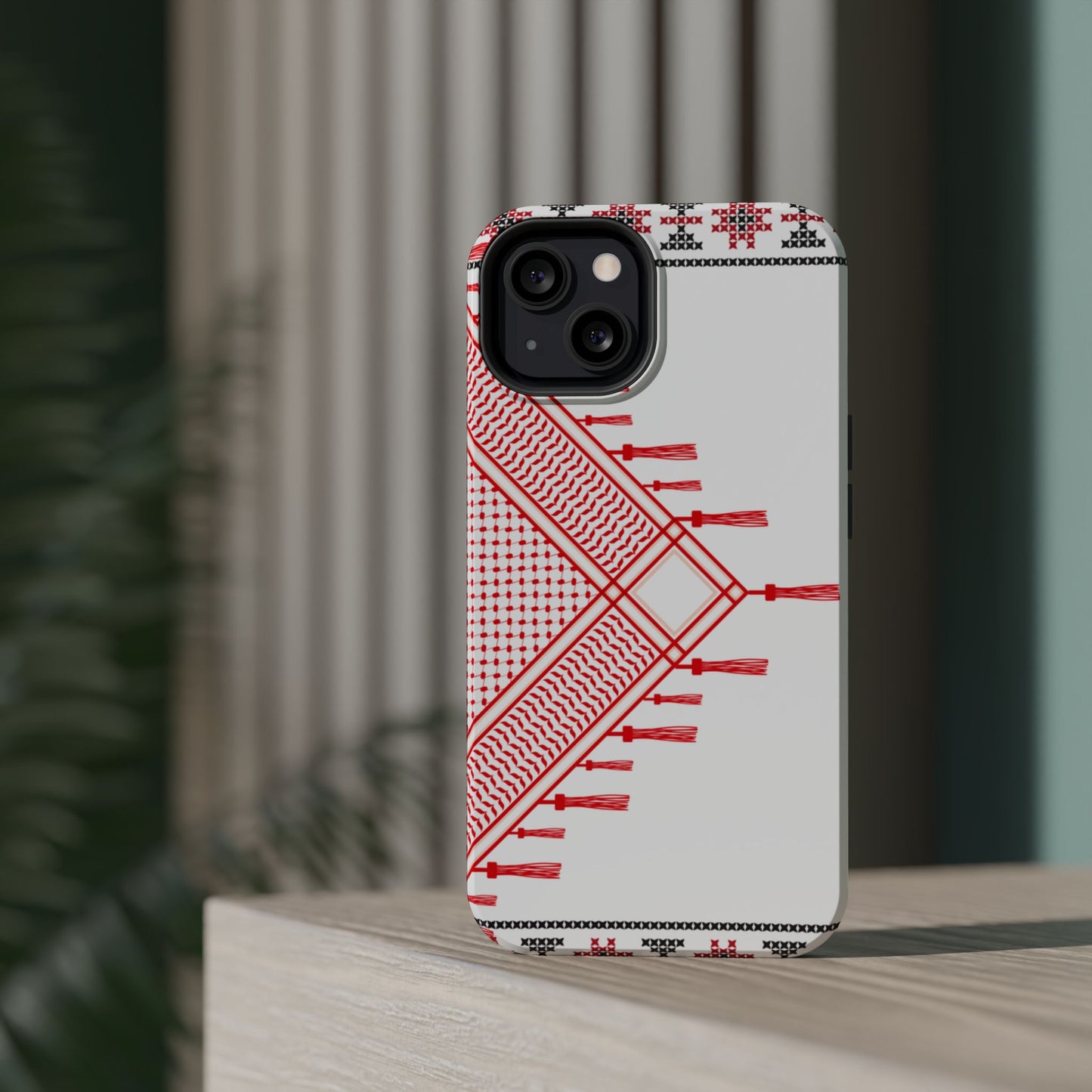 Red and White Hattah Design Iphone Magnetic Tough Case