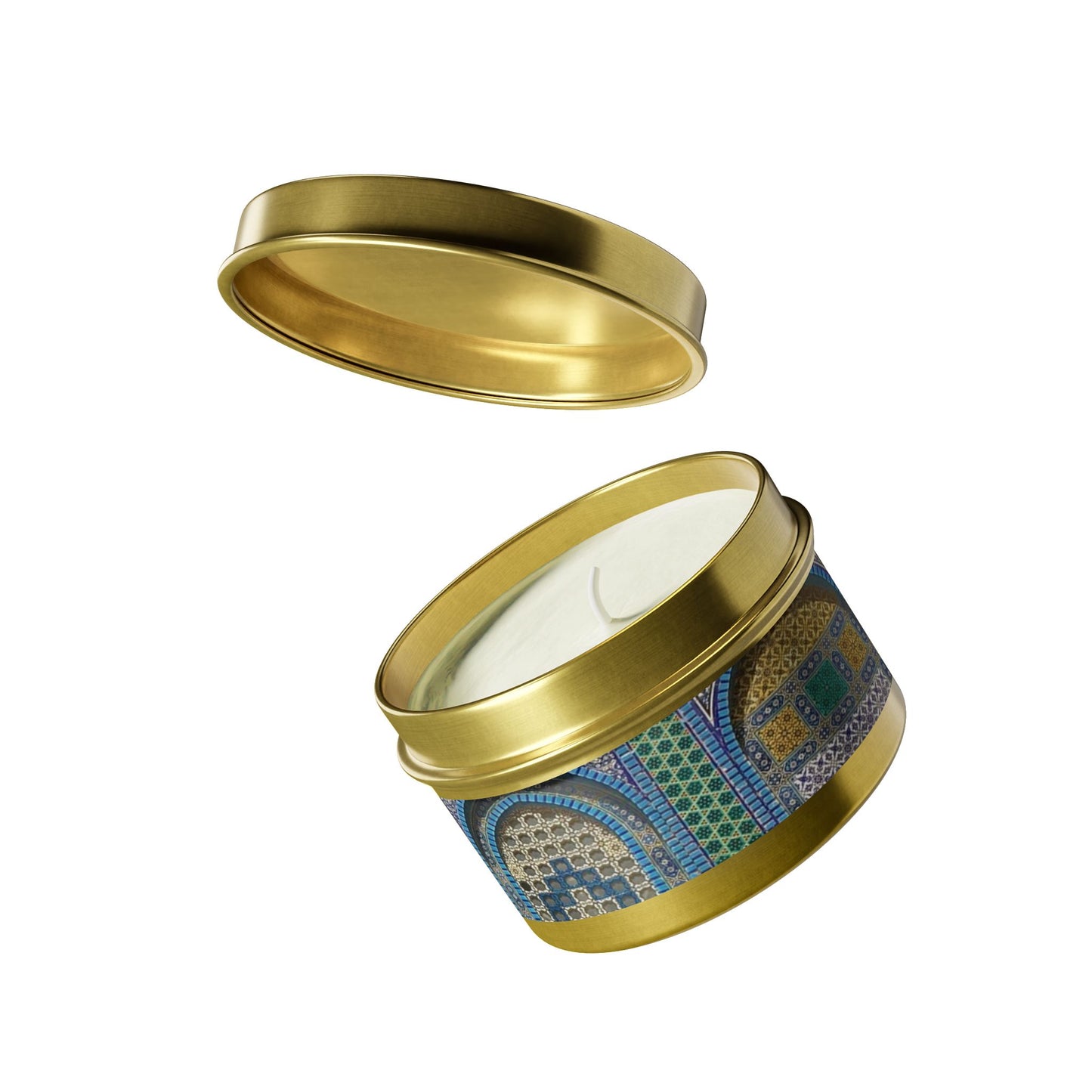 Aqsa Golden Tin Candles | Elegant Home Fragrance | Decorative Candle Gifts for All Occasions | Relaxing Aromatherapy