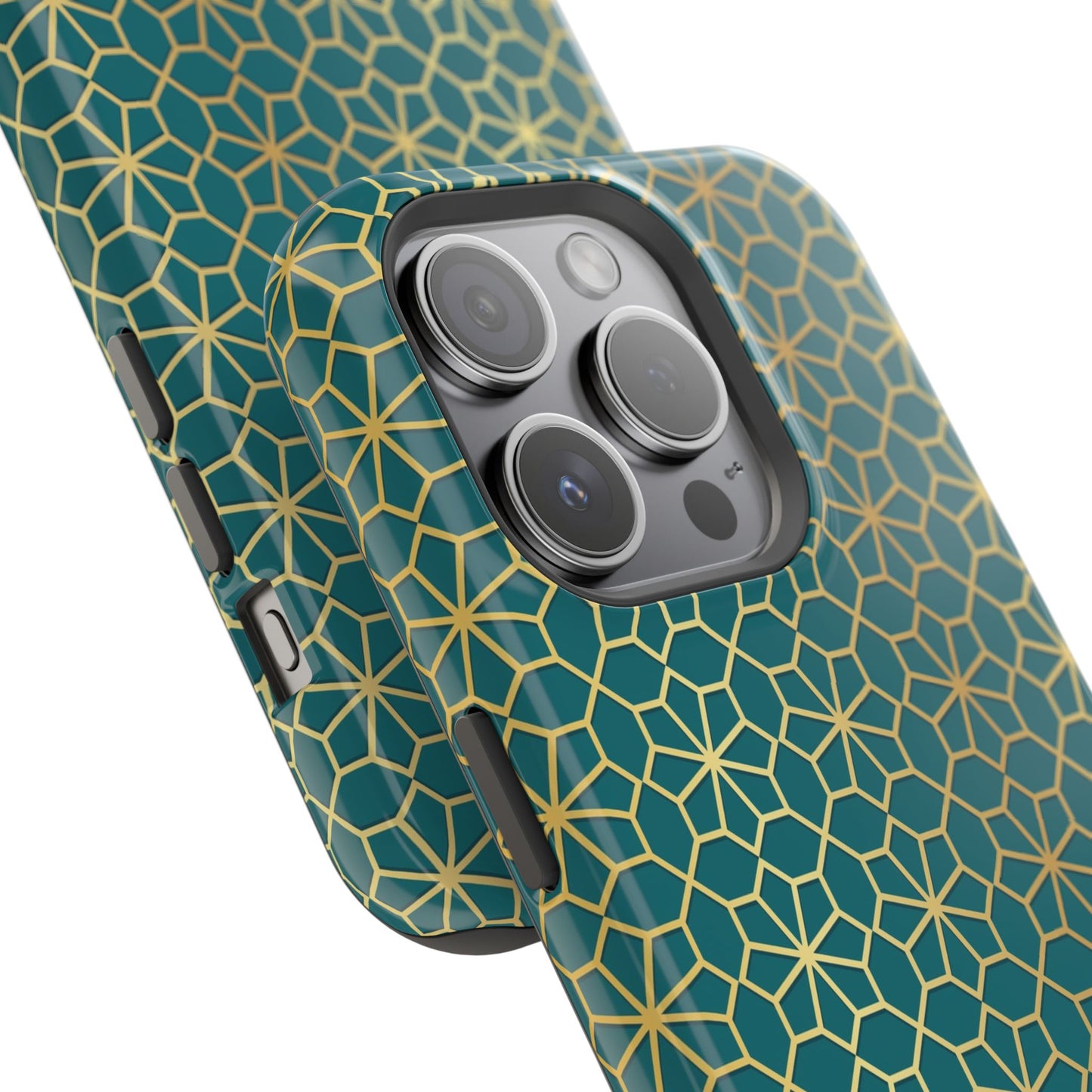 Gold and Green Flower Design - Iphone Magnetic Tough Case
