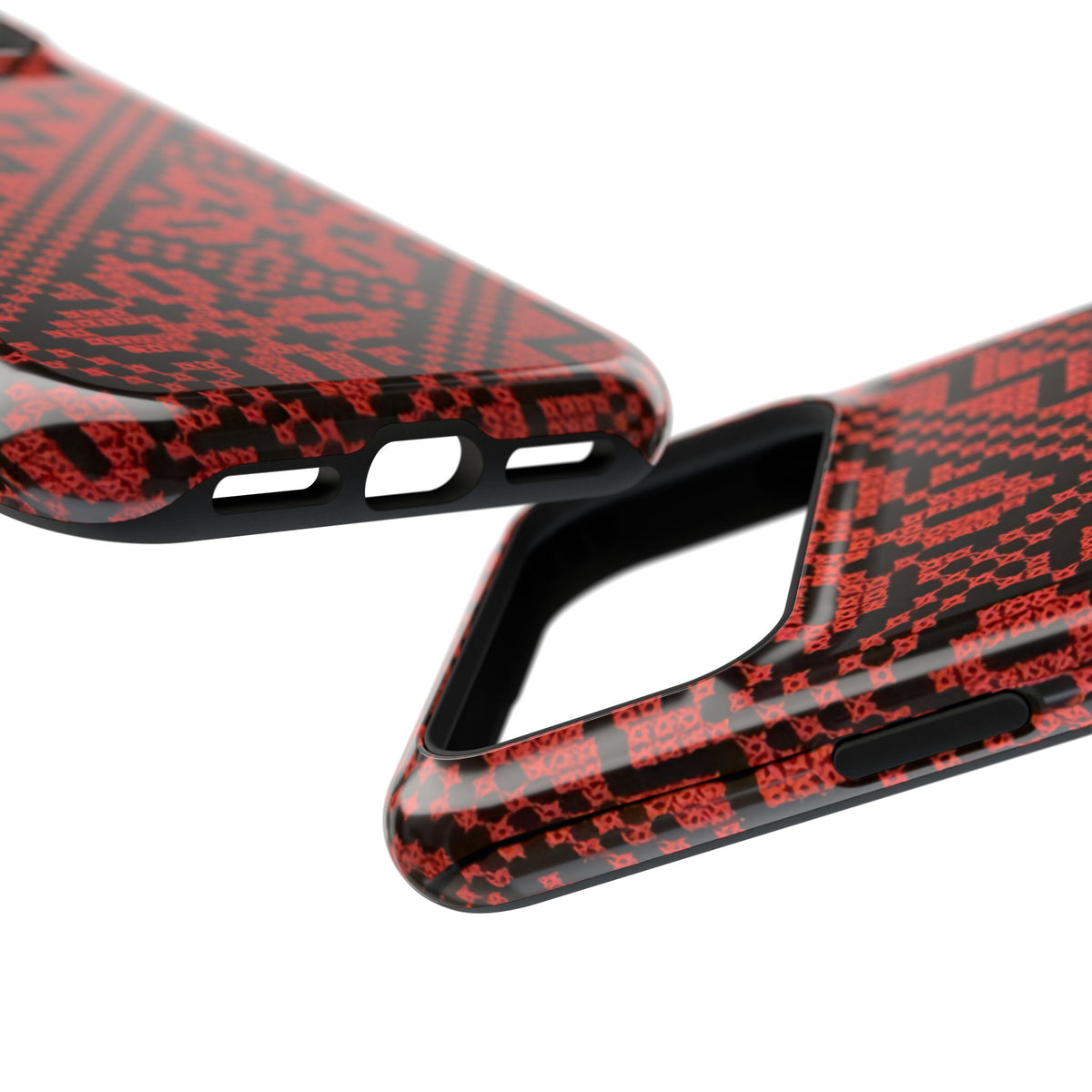 Red and Black Tatreez Design - Iphone Magnetic Tough Case