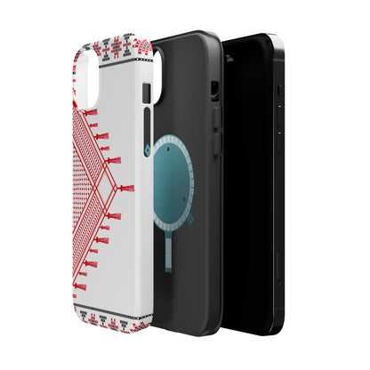 Red and White Hattah Design Iphone Magnetic Tough Case