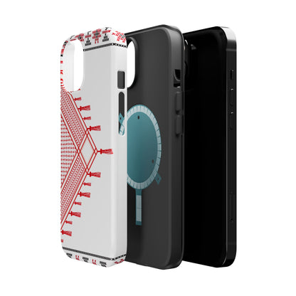 Red and White Hattah Design Iphone Magnetic Tough Case
